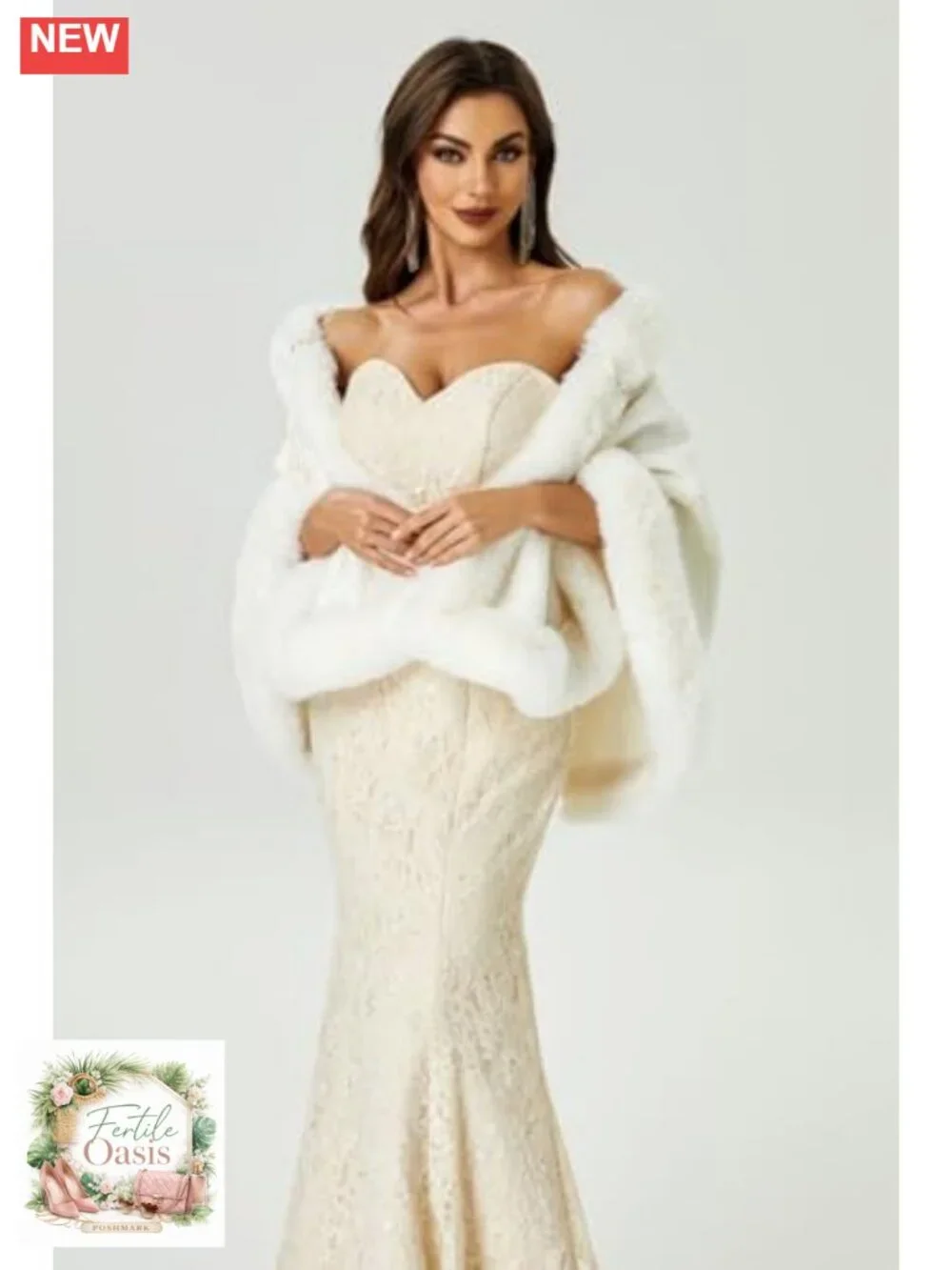 Faux Fur Wraps Shawls Stole Cape for Prom Wedding Party